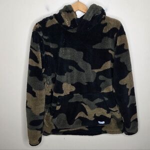 Black Jack Camo Fleece Pullover Hoodie Size Medium